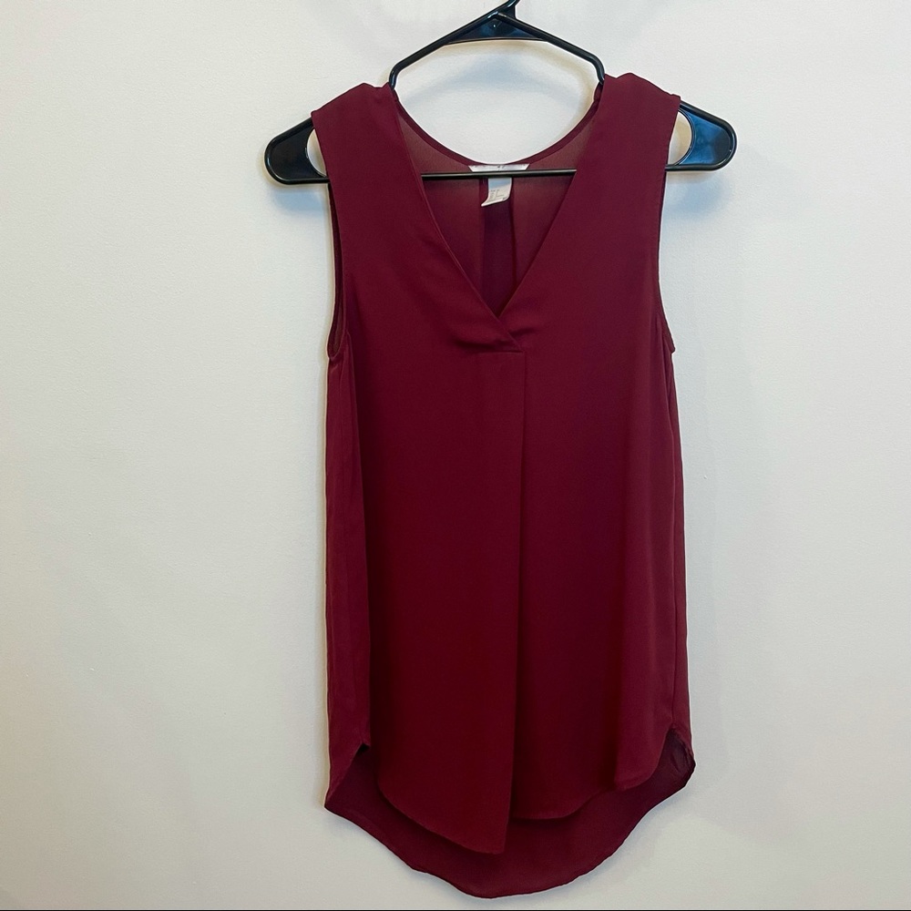 Burgundy along tunic blouse